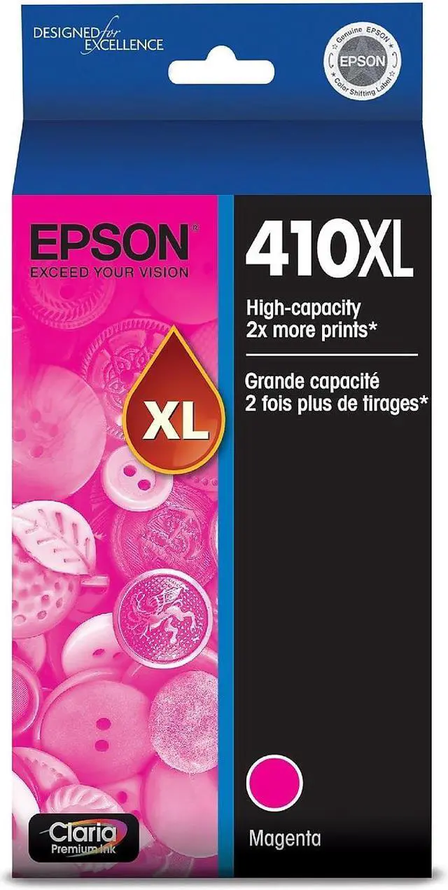 Alt view image 3 of 11 - Epson T410 Claria Premium High Capacity Magenta Ink Cartridge #T410XL320