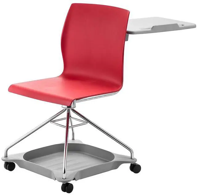 Alt view image 4 of 5 - NPS COGO40 CoGo Mobile Tablet Chair - Supports Up to 440 lb - 18.75" Seat Height - Red Seat, Red Back, Chrome Frame