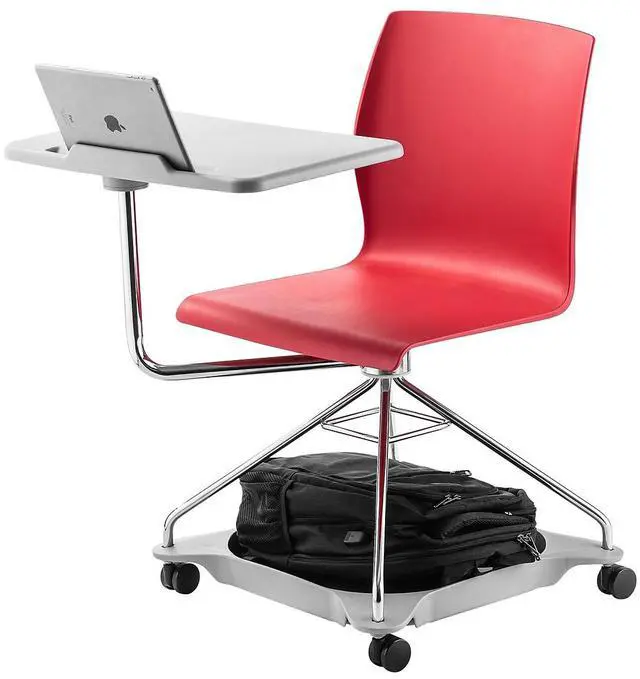 Alt view image 5 of 5 - NPS COGO40 CoGo Mobile Tablet Chair - Supports Up to 440 lb - 18.75" Seat Height - Red Seat, Red Back, Chrome Frame