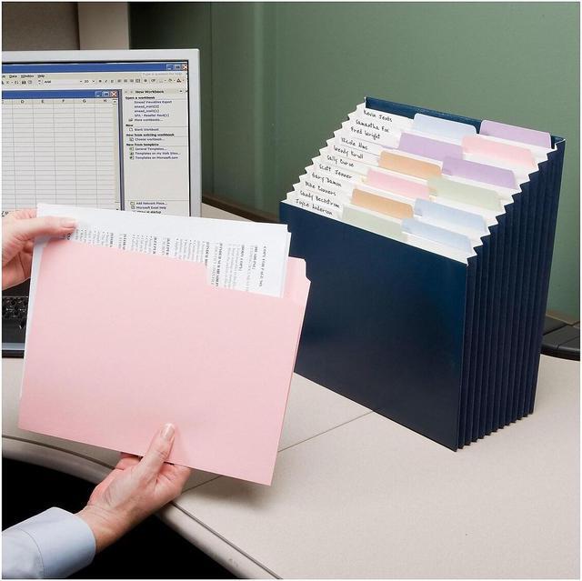 Alt view image 11 of 11 - 12-Pocket Stadium File, 12 1/4 X 13 5/8, Navy, Letter