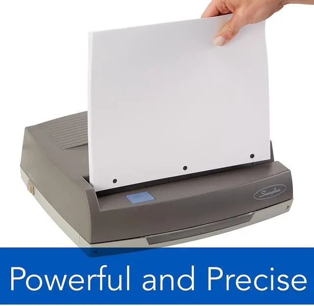 Alt view image 13 of 15 - Swingline 50-Sheet 350MD Electric Three-Hole Punch 9/32" Holes Gray 9800350