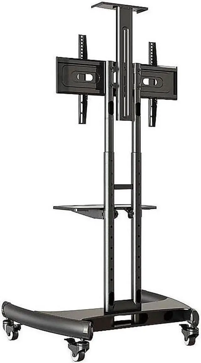 Alt view image 11 of 13 - Rocelco VSTC Standard Rolling, Mobile TV Cart Mount (Black) Mobile Cart