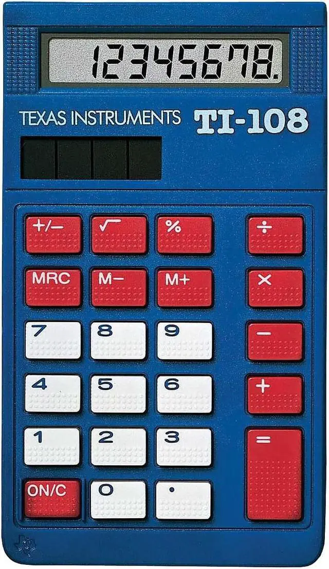 Alt view image 10 of 13 - Texas Instruments TI-108 Teacher Kit TI-108TK 8-Digit Desktop Calculator Blue TI108TK