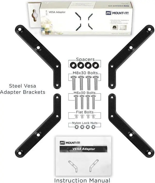 Alt view image 15 of 15 - Mount-It! VESA Mount Adapter Kit for Monitor and TV Mount