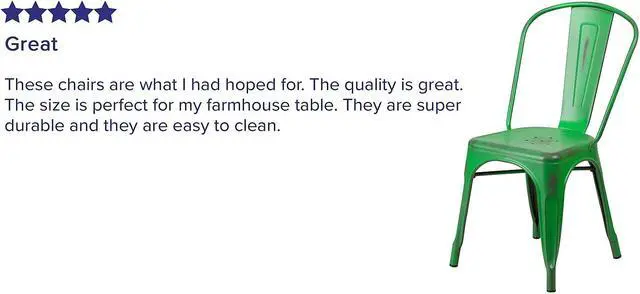 Alt view image 12 of 14 - 4 Pk. Distressed Green Metal Indoor Stackable Chair