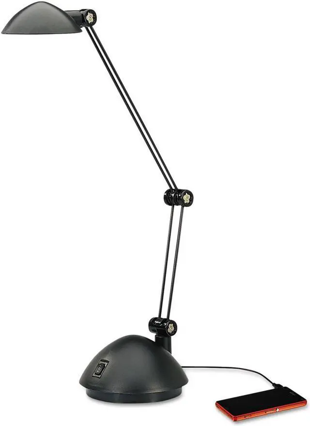 Alt view image 17 of 20 - TwinArm Task LED Lamp with USB Port, 18 1/2", Black