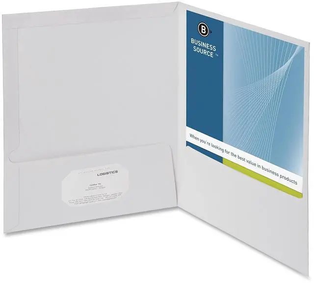 Alt view image 7 of 7 - Business Source Two-Pocket Folders with Business Card Holder