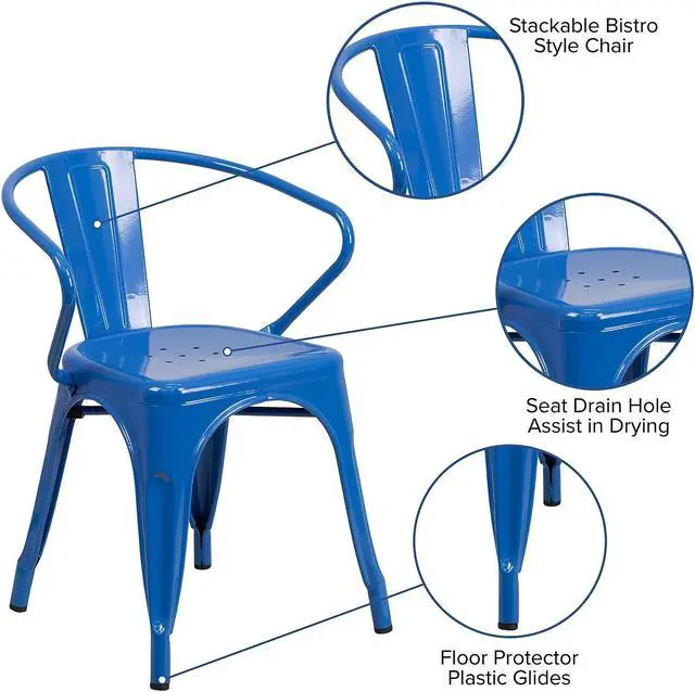 Alt view image 12 of 19 - FLASH FURNITURE 4-ET-3534-POC-GG Copper Metal Indoor-Outdoor Stackable Chair