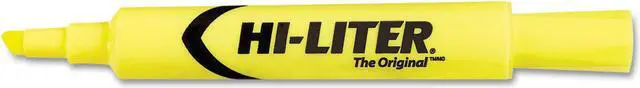 Main image of Avery HI-LITER Desk-Style Highlighter Chisel Tip Fluorescent Yellow Ink Dozen