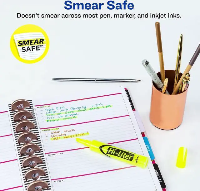 Alt view image 5 of 10 - Avery HI-LITER Desk-Style Highlighter Chisel Tip Fluorescent Yellow Ink Dozen