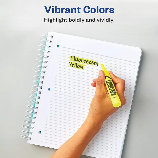 Alt view image 7 of 10 - Avery HI-LITER Desk-Style Highlighter Chisel Tip Fluorescent Yellow Ink Dozen