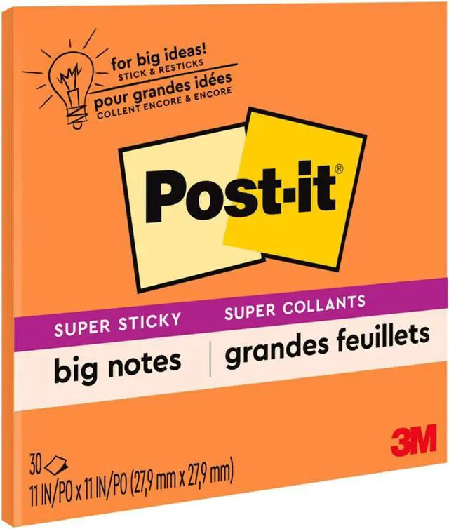 Alt view image 4 of 13 - 3M Notepad Post-it Big Notes Super Sticky 30 Shts 11"x11" OE BN11O