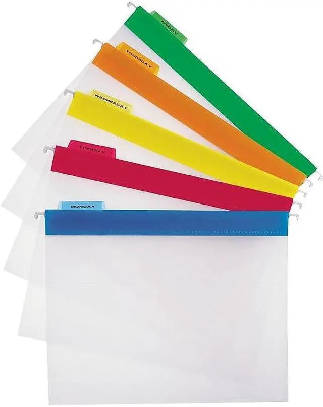 Alt view image 16 of 16 - Pendaflex Poly Hanging File Folders 1/5 Tab Letter Assorted Colors 25/Box 55708