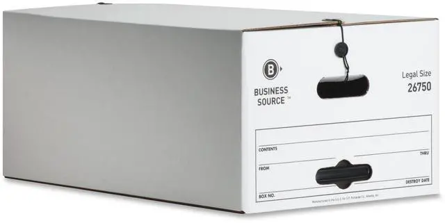 Main image of Business Source Storage Boxes Legal 350 lbs. 15"x24"x10" 12/CT White 26750