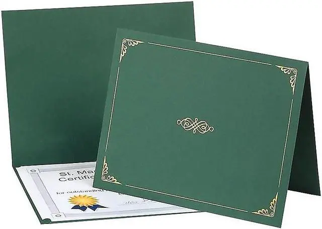 Alt view image 9 of 9 - Oxford Certificate Holder 11 1/4 x 8 3/4 Green 5/Pack 29900605BGD
