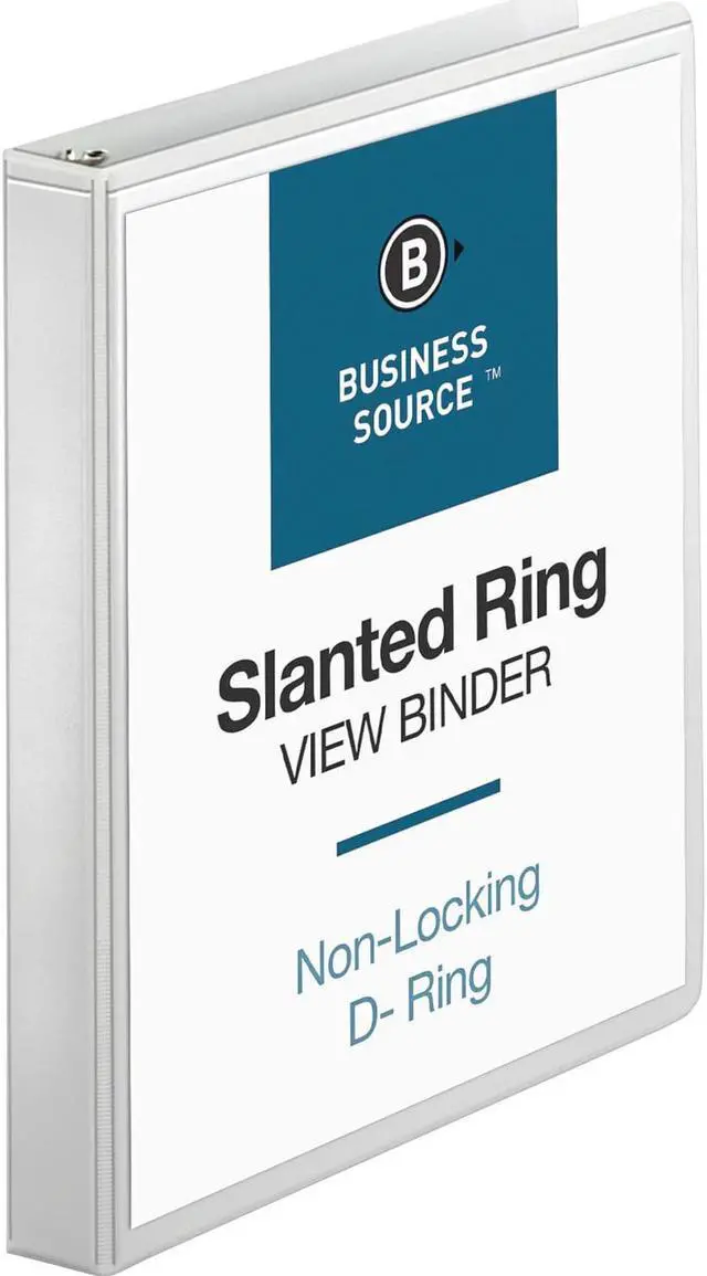 Main image of Business Source D-Ring Binder w/ Pockets 1" Capacity White 28440