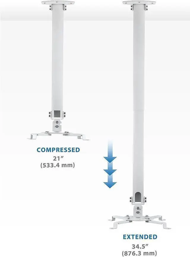 Alt view image 15 of 19 - Mount-It! Projector Ceiling Mount Height Adjustable Universal Stand (MI-606L)