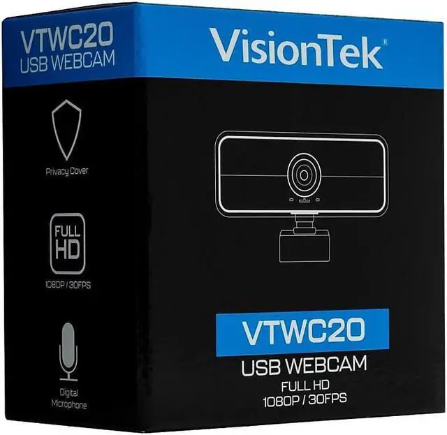 Alt view image 5 of 14 - VisionTek VTWC20 HD 1080p Webcam Black (901380)