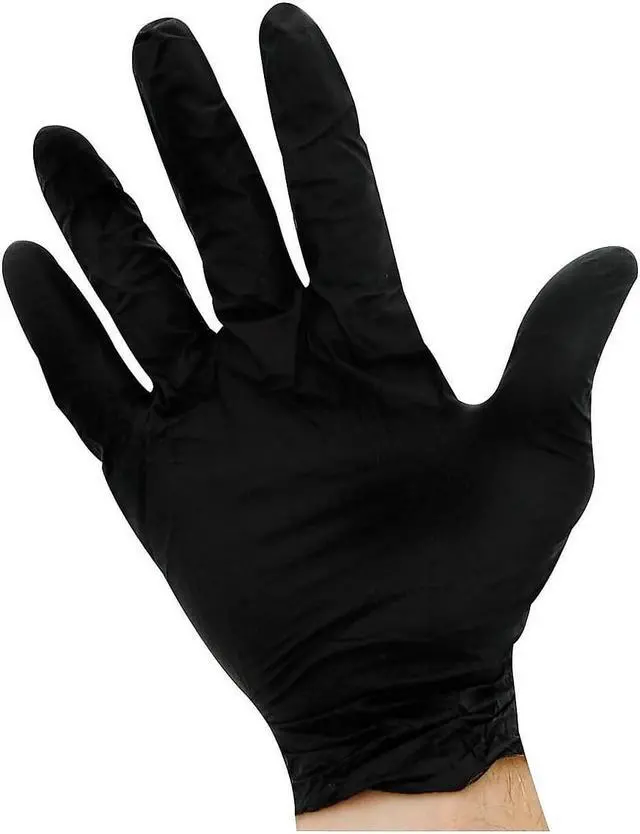 Alt view image 2 of 3 - Ambitex N200BLK Series Powder Free Black Nitrile Gloves Medium 214964