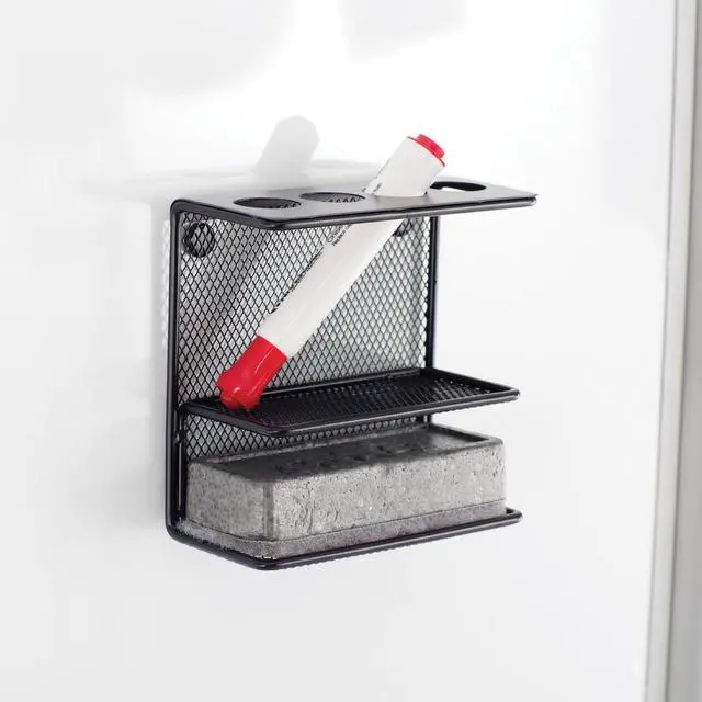 Main image of Safco 3611BL Onyx Steel Mesh Marker Holder with Shelf, Black