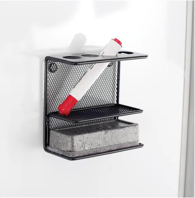Alt view image 7 of 8 - Safco 3611BL Onyx Steel Mesh Marker Holder with Shelf, Black