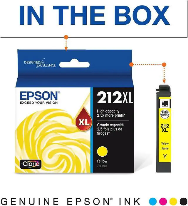 Alt view image 13 of 16 - Epson T212 Ink Cartridge - Yellow - Inkjet - High Yield