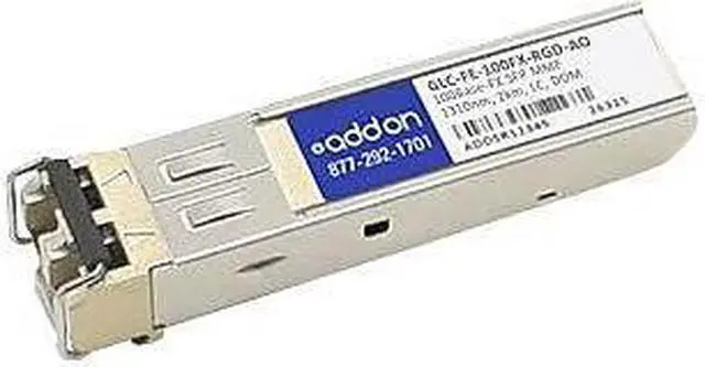 Alt view image 8 of 17 - AddOn Cisco GLC-FE-100FX-RGD Compatible 100Base-FX SFP Transceiver (MMF, 1310nm, 2km, LC, Rugged)