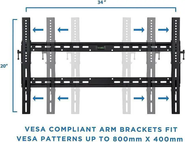 Alt view image 5 of 8 - Mount-It! TV Wall Mount Bracket for Flat Screen Tilt and Low Profile (MI-1121) MI-1121L