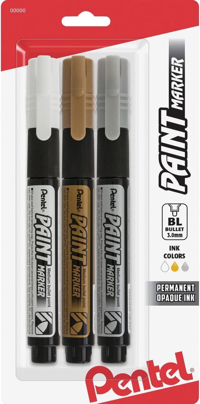 Paint Markers, Medium Bullet Point, Silver Ink – Pentel of America, Ltd.