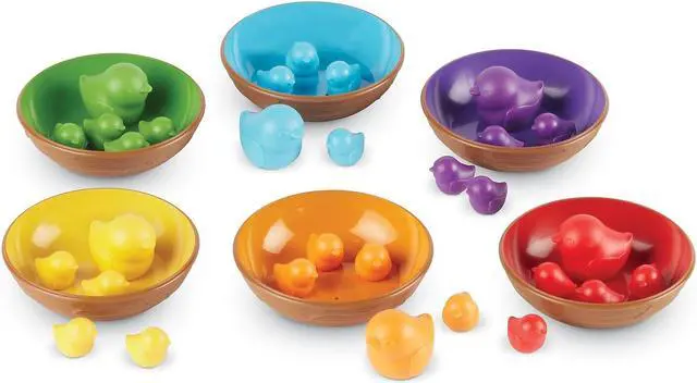 Alt view image 9 of 19 - Learning Resources Learning Essentials Birds in a Nest Sorting Se - 36 Piece