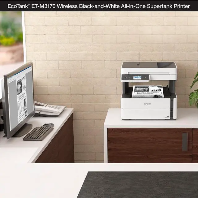 Alt view image 9 of 9 - Epson EcoTank ET-M3170 Wireless Monochrome Inkjet Printer