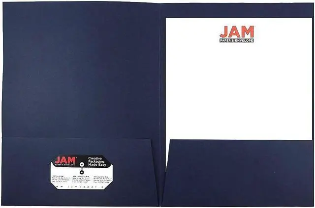 Alt view image 6 of 7 - JAM Paper Two-Pocket Textured Linen Business Folders Navy Blue Bulk 50/Box