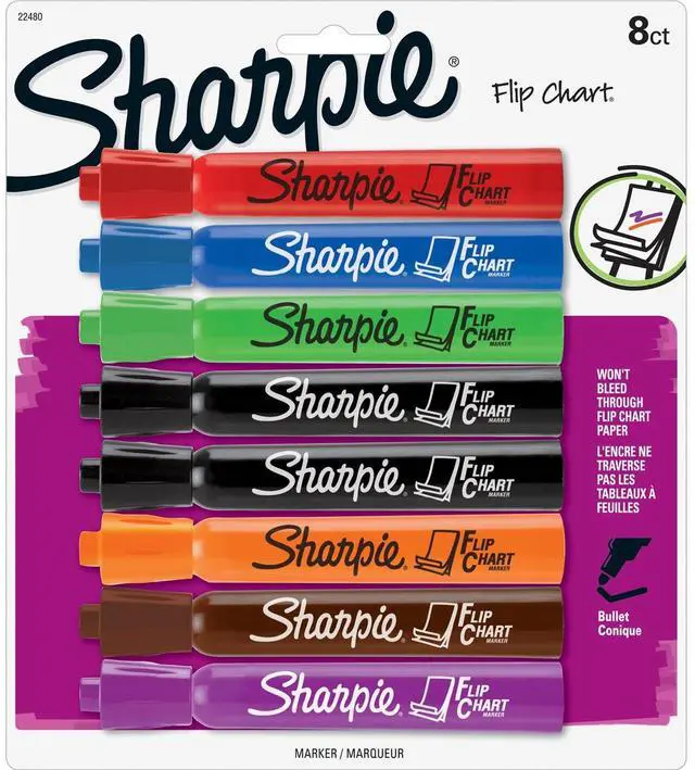 Alt view image 6 of 20 - Sharpie Flip Chart Marker Bullet Point 8/PK Assorted 22480PP