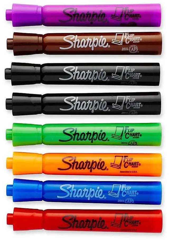 Alt view image 17 of 20 - Sharpie Flip Chart Marker Bullet Point 8/PK Assorted 22480PP