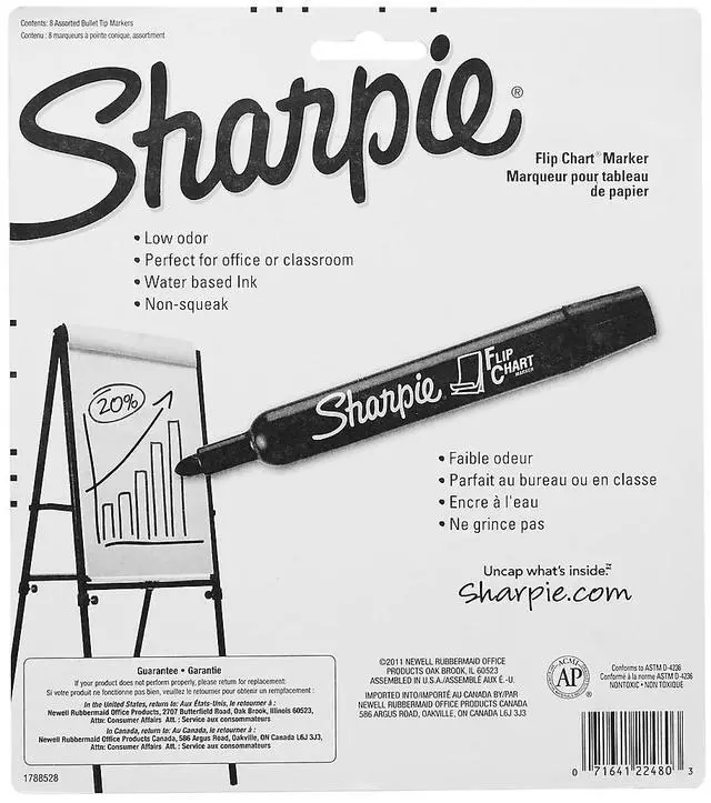 Alt view image 19 of 20 - Sharpie Flip Chart Marker Bullet Point 8/PK Assorted 22480PP