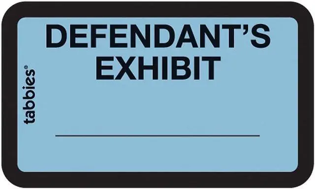 Alt view image 6 of 6 - Tabbies 58093 Defendant's Exhibit Legal File Labels, 1 5/8" Width x 1" Length - 252 / Pack - Blue
