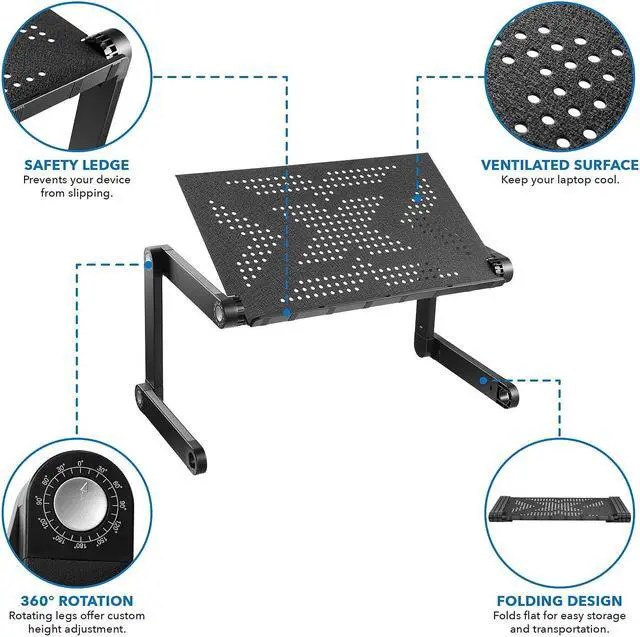 Alt view image 10 of 16 - Mount-It! Notebook Stand | Adjustable Vented Notebook Table |Portable and Lightweight
