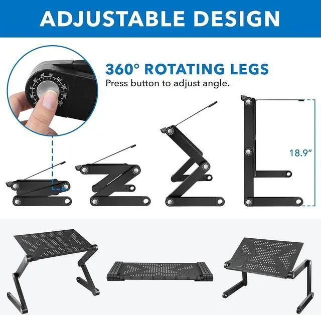Alt view image 11 of 16 - Mount-It! Notebook Stand | Adjustable Vented Notebook Table |Portable and Lightweight