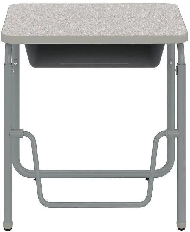 Main image of Safco 1224GR AlphaBetter 2.0 Height-Adjustable Student Desk with Pendulum Bar and Book Box - 27.75 x 19.75 x 29 to 43 - Pebble Gray