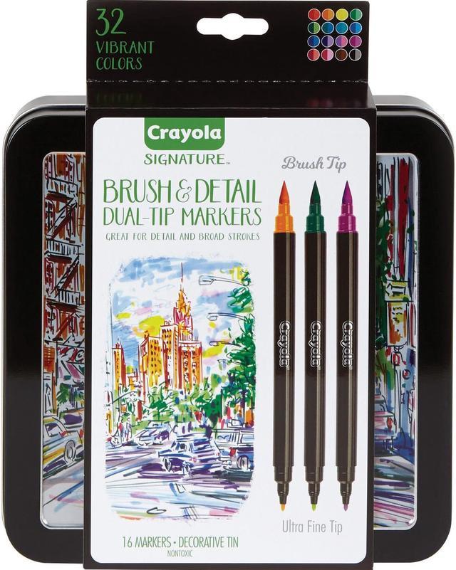 Crayola Signature 16ct Brush & Detail Dual Tip Markers - 32 Colors