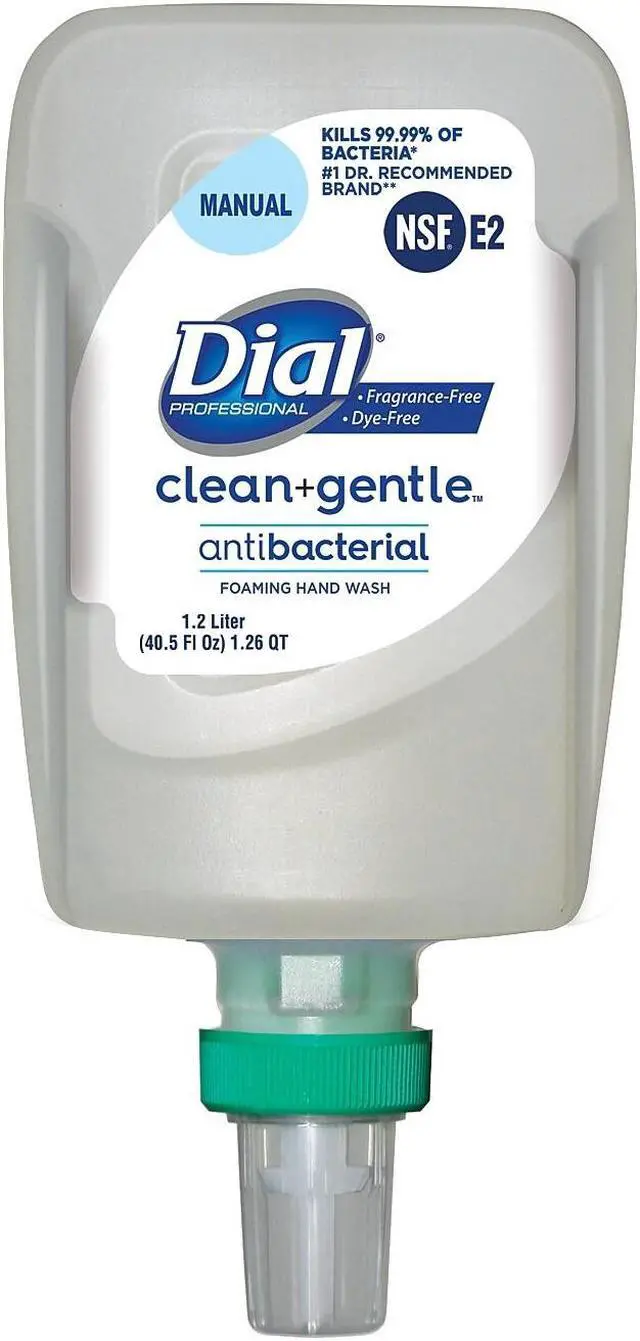 Main image of Dial Professional Clean+Gentle Antibacterial Foaming Hand Wash Refill for FIT Manual Dispenser Fragrance Free 1.2 L 3/Carton 32100CT