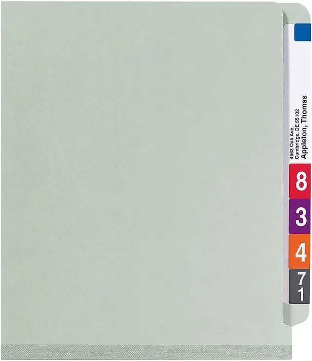 Alt view image 10 of 14 - Smead Classificatn Folders Lgl Recycled 2 Div 10/BX GY Green 29802