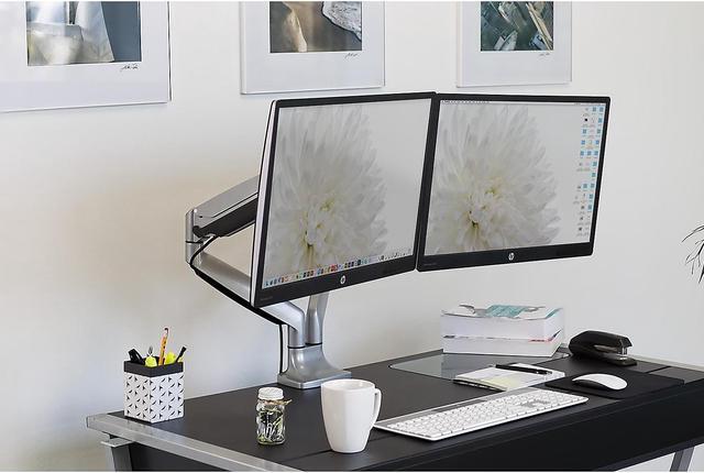 Alt view image 11 of 15 - Mount-It! Monitor Arm Desk Mount | Full Motion Articulating Height Adjustable | Fits 21-32 Inch Screens