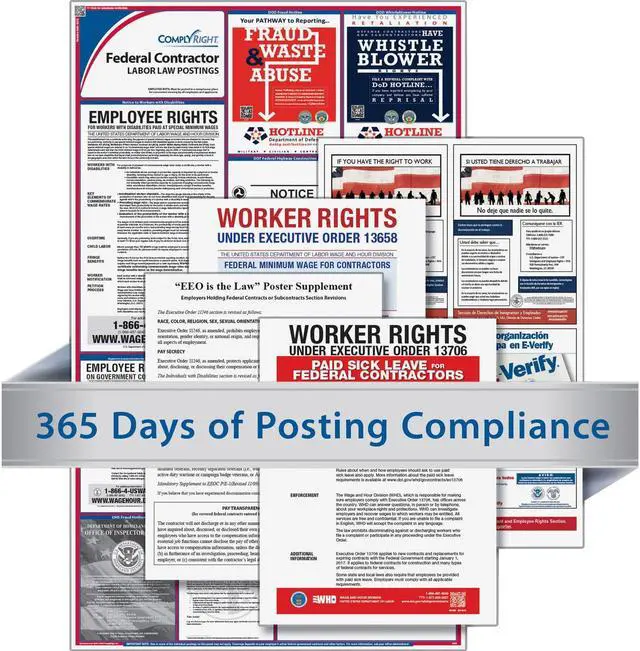 Main image of ComplyRight Federal Contractor Labor Law Poster Service Card English CRPS03