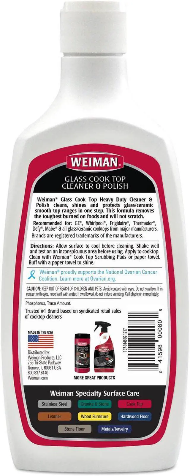 Alt view image 18 of 20 - WEIMAN Glass Cook Top Cleaner and Polish 20 oz Squeeze Bottle 137EA