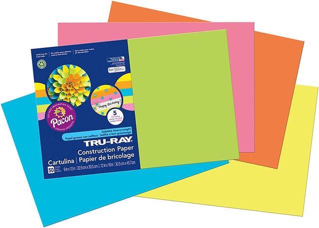 Pacon Tru Ray Hot Color 12 x 18 Construction Paper Assorted Colors 50/Pack  3 Packs/Bundle (PAC6597) 