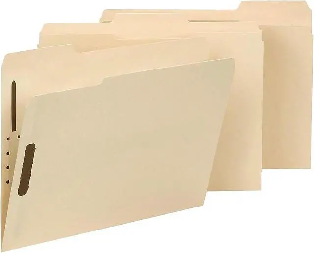 Alt view image 13 of 18 - Smead 1/3 Tab Cut Letter Recycled Fastener Folder - 8 1/2" x 11" - 2 x 2K Fastener(s) - Top Tab Location - Assorted Position Tab Position - Manila - Manila - 10% - 50 / Box