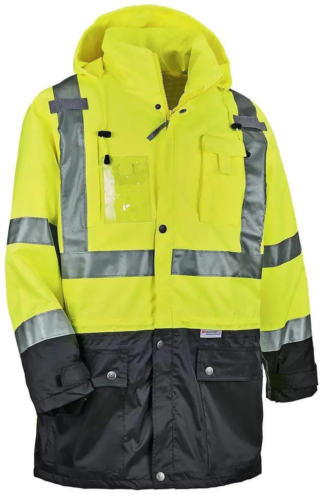 Main image of Ergodyne 25378 GloWear 8386 Class 3 Hi-Vis Outer Shell Jacket - Polyester - 4X-Large - Lime