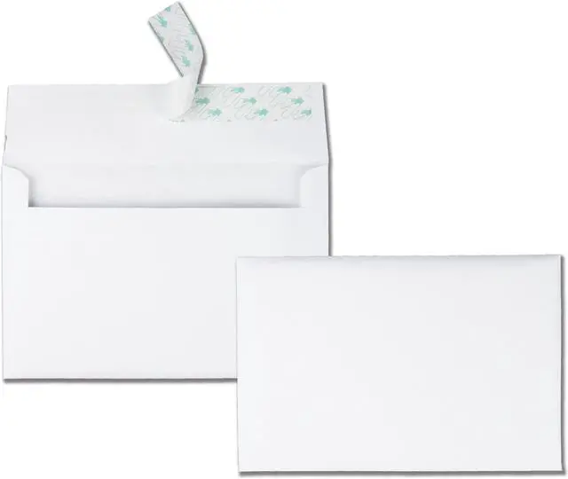 Alt view image 6 of 16 - Quality Park 10750 Greeting Card/Invitation Envelope, Announcement - 5.75" x 8.75" - 24 lb - Peel & Seal - 100/Box - White