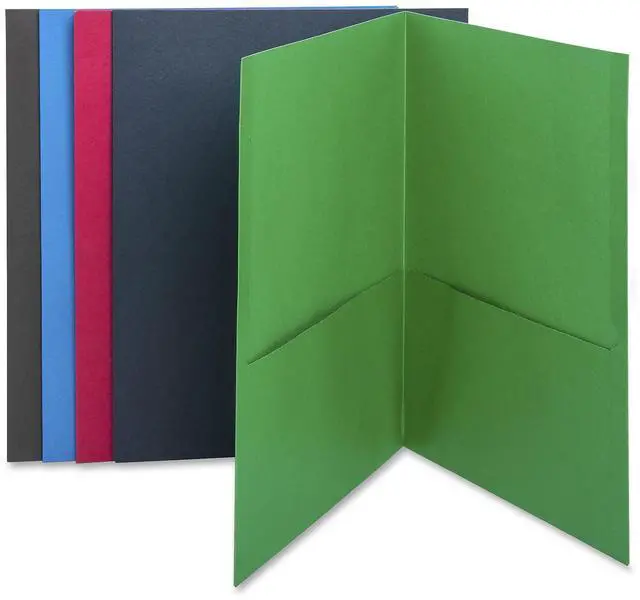 Alt view image 2 of 5 - Business Source 2-Pocket Folders 125 Sht Cap Letter 12"x9" 25/BX AST 78502
